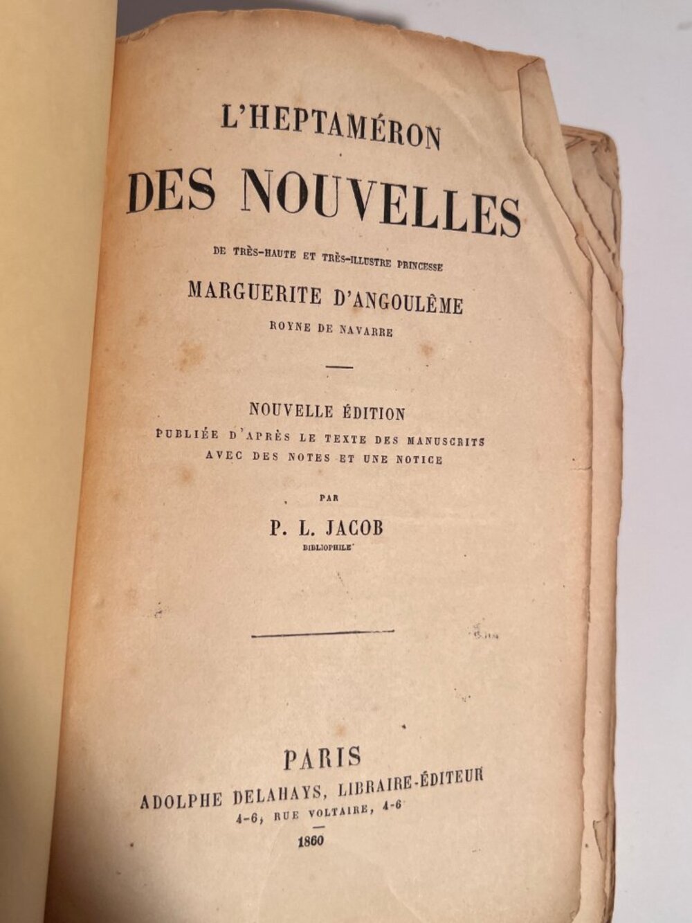 Antique 1860 Book L'Heptaméron des Nouvelles Marguerite d'Angoulême P.L. Jacob - Picture 11 of 13